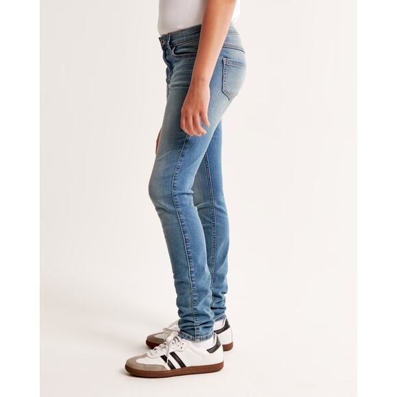 Abercrombie Kids Blue High Rise Denim Jeans Leggings Size 12 - Picture 3 of 9